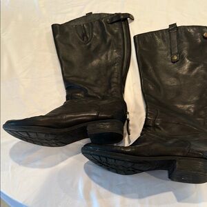 Sam Edelman 9.5 Wide Calf Black Heeled Boots with Classic Western Style